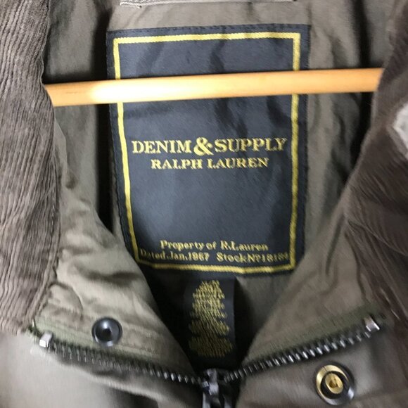 Rare DENIM & SUPPLY Ralph Lauren Field Motorcycle Jacket Khaki Green NEW XL - Picture 11 of 15